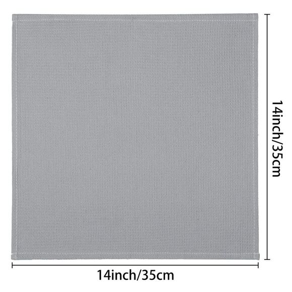 6Pack Cotton Weave Reusable Absorbent Cleaning Rags 14" x 14" Light Grey - Picture 3 of 6